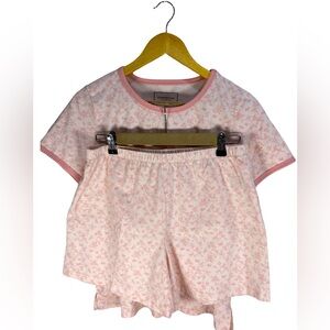 Charter Club Intimates Pink Floral Butterfly Pajama Set Shorts Medium